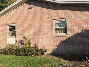 Brick-walled catio under construction