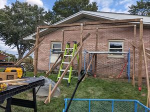 Catio construction with tools and materials
