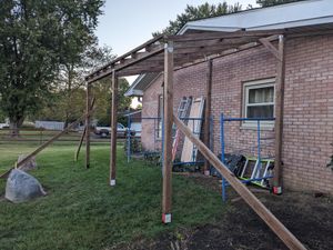 Outdoor cat enclosure under construction