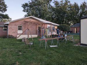 DIY catio construction in progress