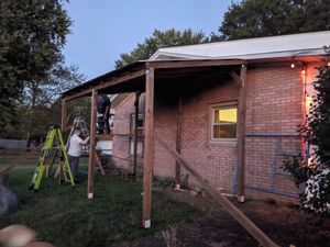 DIY catio construction in progress