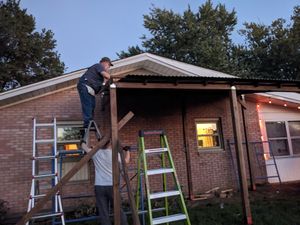 Constructing outdoor cat enclosure at night