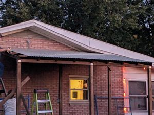 Cozy DIY catio under construction