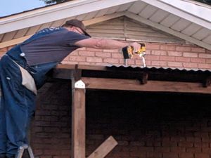Constructing the catio wooden frame