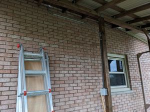 DIY catio construction in progress